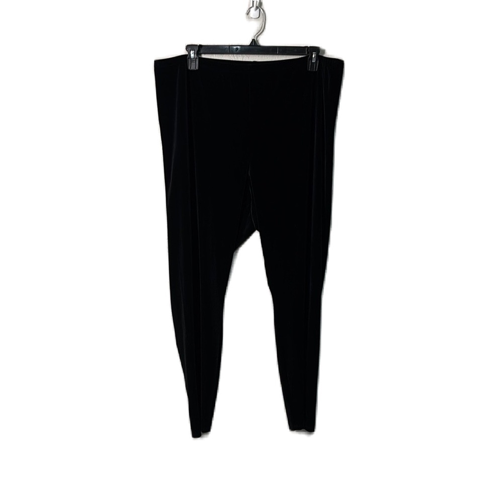 Eileen Fisher Black Pull On Velvet Pants Leggings Size 3X